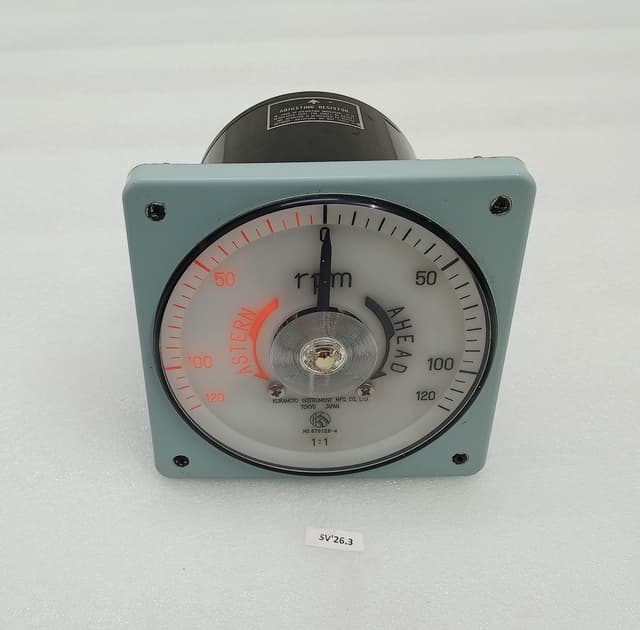 KURAMOTO Instrument 876128-4 RPM Indicator 1:1 Ahead 120-0-120 Astern / Japan #2