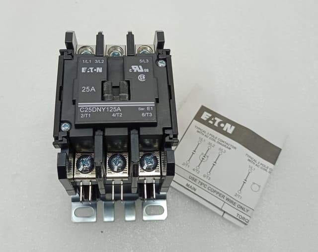 Eaton C25DNY125A Definite Purpose Contactor 25 FLA 3Pole Ser. E1 PN: 87713-108-1