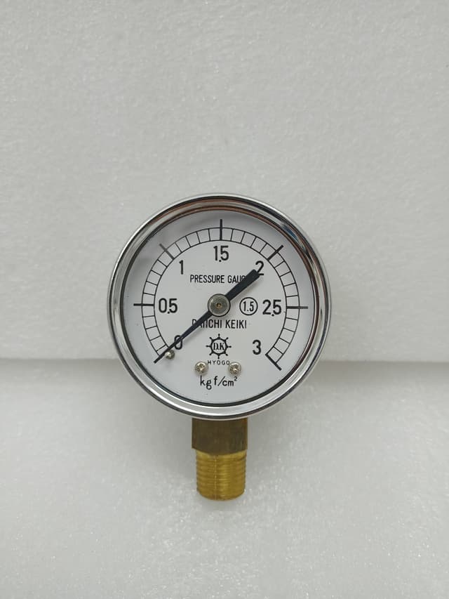 Riken Keiki 0 to 3 kg f/cm2 Pressure Gauge | D.K HYType AT THR I/4 DIA 50