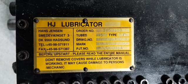 Hans Jensen Type 75 Lubricator 15 Tubes / HJ Lubricator /