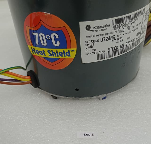GE 5KCP39NG U724AS Motor 1/3 HP 1035 RPM / 70 C (150 F) Ambient / 5KCP39NGU724AS