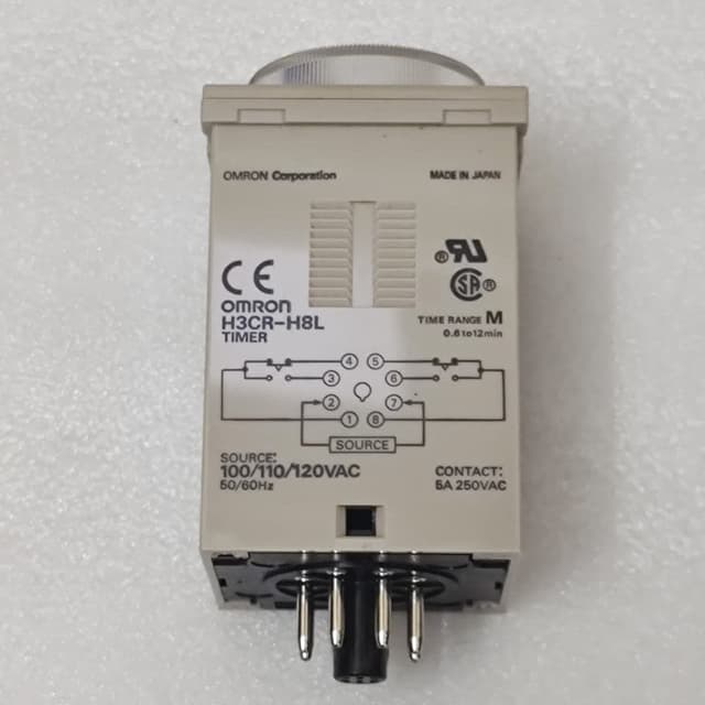 Omron H3CR-H8L Timer 0.6-12 min 100110120VAC 5060Hz  Timer (Power off Delay)