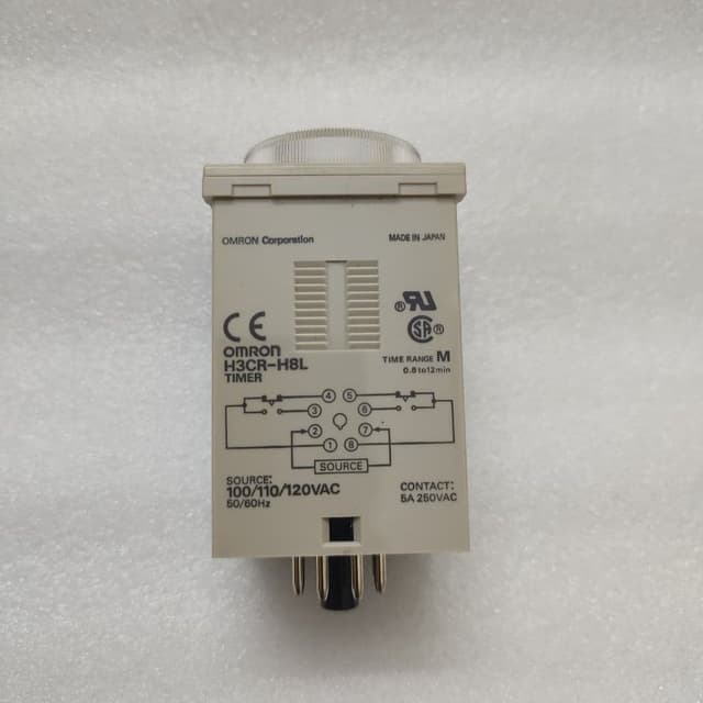 Omron H3CR-H8L Timer 0.6-12 min 100110120VAC 5060Hz  Timer (Power off Delay)