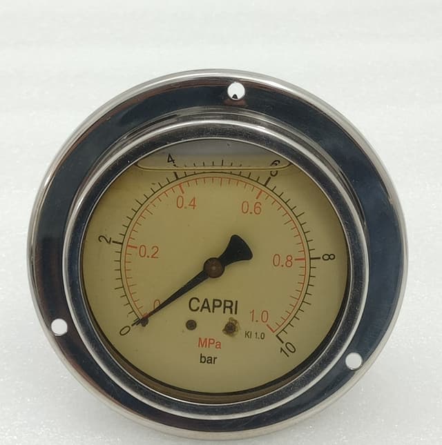 Capri Pressure Gauge 0 to 10 Bar / 0 to 1 Mpa Pressure Gauge Capri / Back Mount