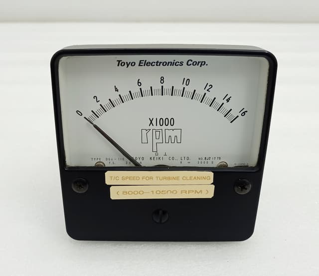 Toyo Electronics 0-16 x1000 RPM Meter DGf-110 w/ FVC-16SN HIGH SPEED TACHOMETER
