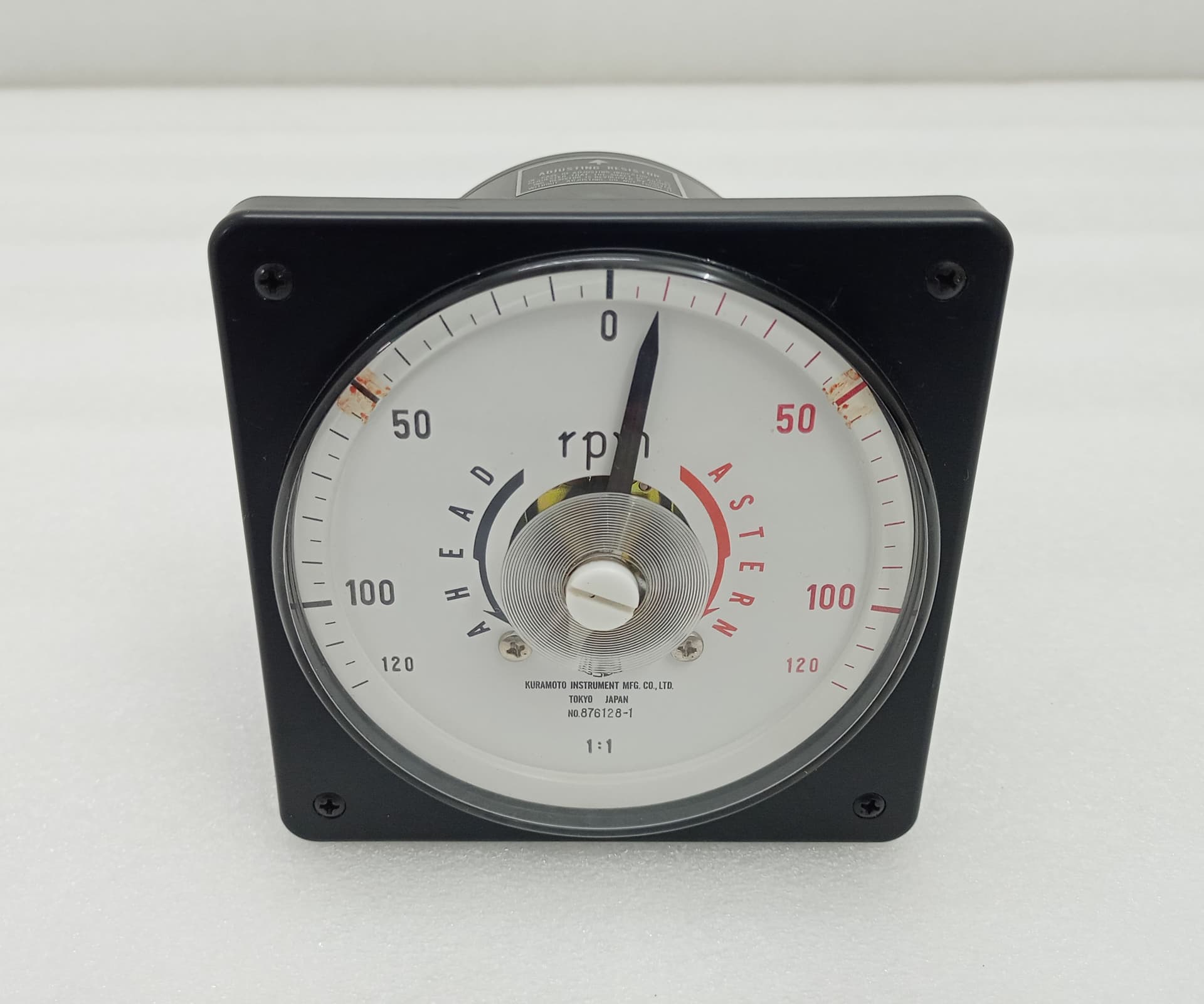 KURAMOTO Instrument 876128-1 RPM Indicator 1:1 Ahead 120-0-120 Astern / Japan