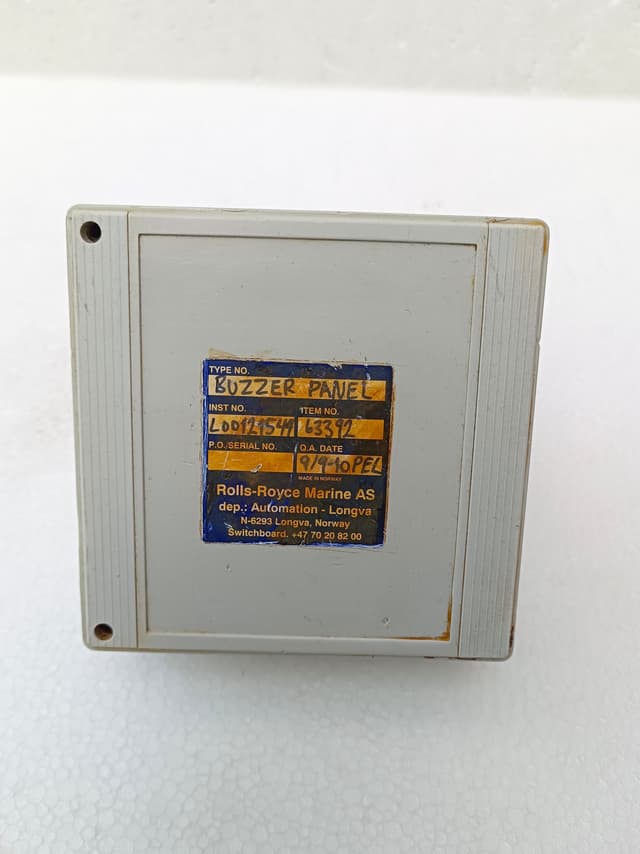 Rolls-Royce Marine 63392 Buzzer Panel | type un 925.1 | INST No: L00121544  Made in Norway