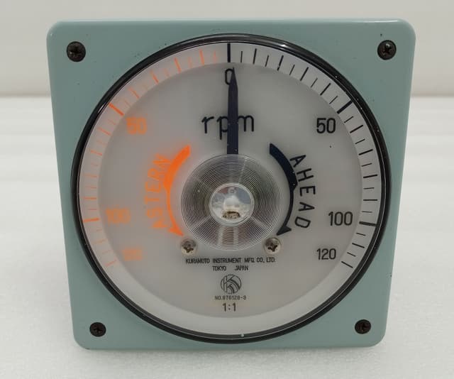 KURAMOTO Instrument 876128-3 RPM Indicator 1:1 Ahead 120-0-120 Astern / Japan #1