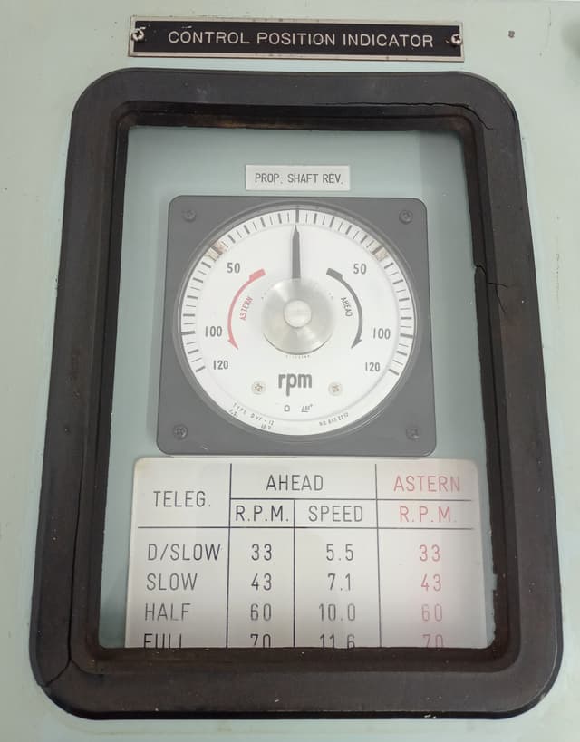 Mitsui Marine Main Engine Control Position Indicator Prop Shaft RPM 120rpm Panel