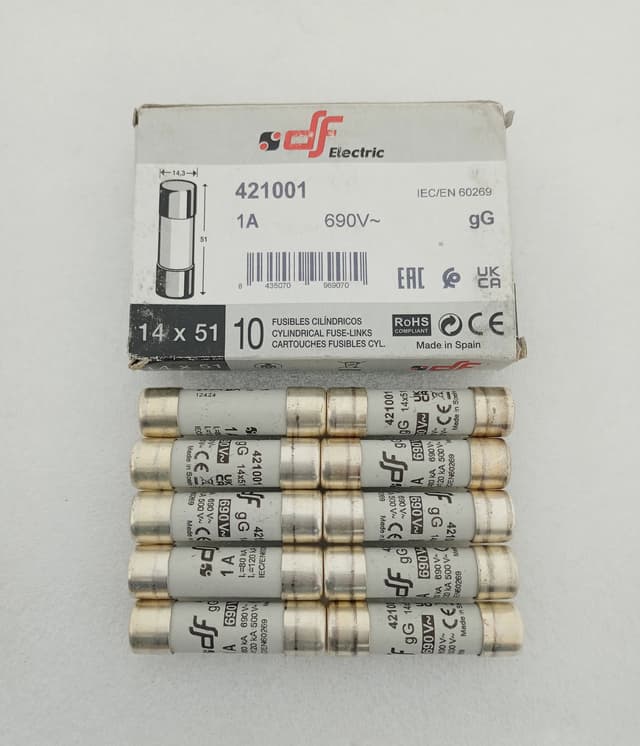 DF Electric Fuse 420001 1A , 420006 6A 690V Pack of 10