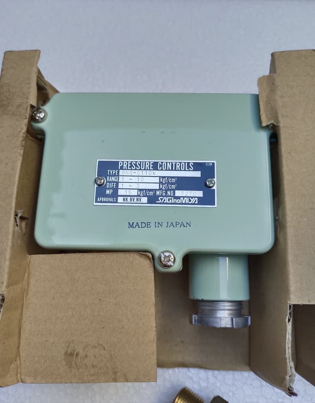 Saginomiya SNS-C1110W Pressure Switch / Range 1 – 10 kgf/cm2 / Diff. 1 – 3 kgf/cm2 / MP 15 kgf/cm2