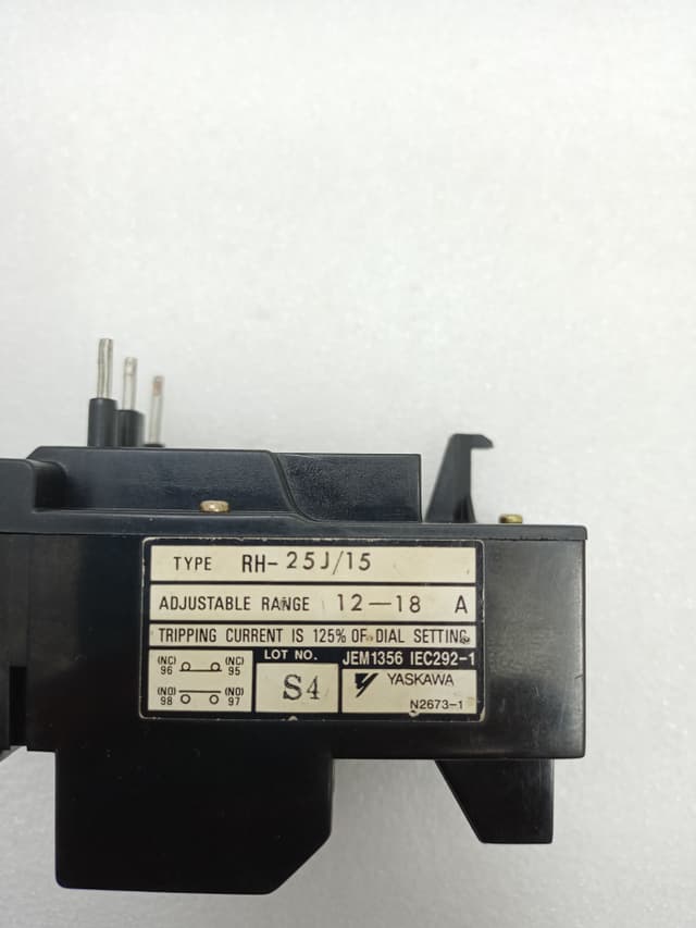 Yaskawa RH-25J Thermal Overload Relay Adj Range 12-18A / Yaskawa RH-25J/15 THR.L
