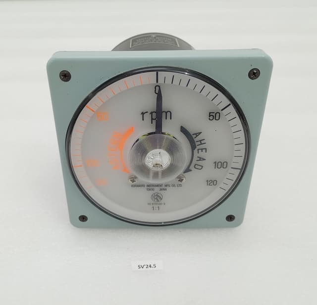 KURAMOTO Instrument 876128-3 RPM Indicator 1:1 Ahead 120-0-120 Astern / Japan #1