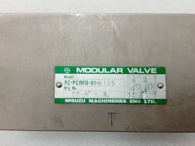 Misuzu FC-PCRFO-01-A105 Modular Valve 22H3 /MISUZU MACHINERIES FC-PCRF0-01-A 105