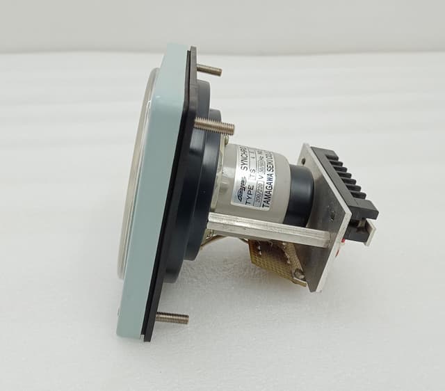 KURAMOTO Rudder Angle Indicator 70-0-70 Port/Starbd w TAMAGAWA TS4E12 Sync Motor KURAMOTO INSTRUMENT Marine Rudder Angle Indicator 70-0-70 Port/Starboard Marine Rudder Angle Indicator (RAI) KURAMOTO INSTRUMENT Marine Rudder Angle Indicator 70-0-70 Port/Starboard NO.876957-3 Vintage Marine Ship Gauge Synchro Dial / Kuramoto Tamagawa Seiki Indicator For sale is a genuine, high-grade Kuramoto Instrument Manufacturing Co., Ltd. Marine Rudder Angle Indicator loop dial face. This Japanese legacy navigation instrument features an expanded 70-0-70 degree scale for both Port (Red) and Starboard (Green) rudder position tracking. TAMAGAWA SEIKI TS4E12 Marine Synchro Rudder Angle Indicator Kuramoto 220V 70-0-70 Kuramoto Marine Rudder Gauge Meter TS4E12 Tamagawa Seiki Synchro Motor