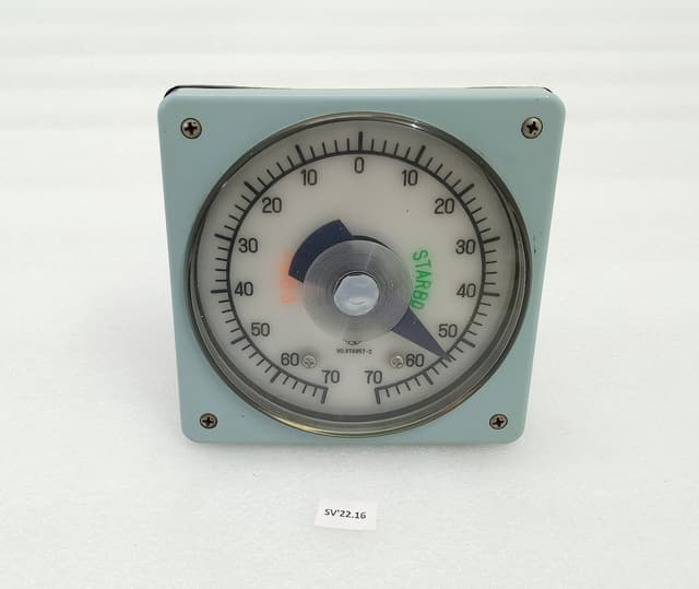 KURAMOTO Rudder Angle Indicator 70-0-70 Port/Starbd w TAMAGAWA TS4E12 Sync Motor KURAMOTO INSTRUMENT Marine Rudder Angle Indicator 70-0-70 Port/Starboard Marine Rudder Angle Indicator (RAI) KURAMOTO INSTRUMENT Marine Rudder Angle Indicator 70-0-70 Port/Starboard NO.876957-3 Vintage Marine Ship Gauge Synchro Dial / Kuramoto Tamagawa Seiki Indicator For sale is a genuine, high-grade Kuramoto Instrument Manufacturing Co., Ltd. Marine Rudder Angle Indicator loop dial face. This Japanese legacy navigation instrument features an expanded 70-0-70 degree scale for both Port (Red) and Starboard (Green) rudder position tracking. TAMAGAWA SEIKI TS4E12 Marine Synchro Rudder Angle Indicator Kuramoto 220V 70-0-70 Kuramoto Marine Rudder Gauge Meter TS4E12 Tamagawa Seiki Synchro Motor