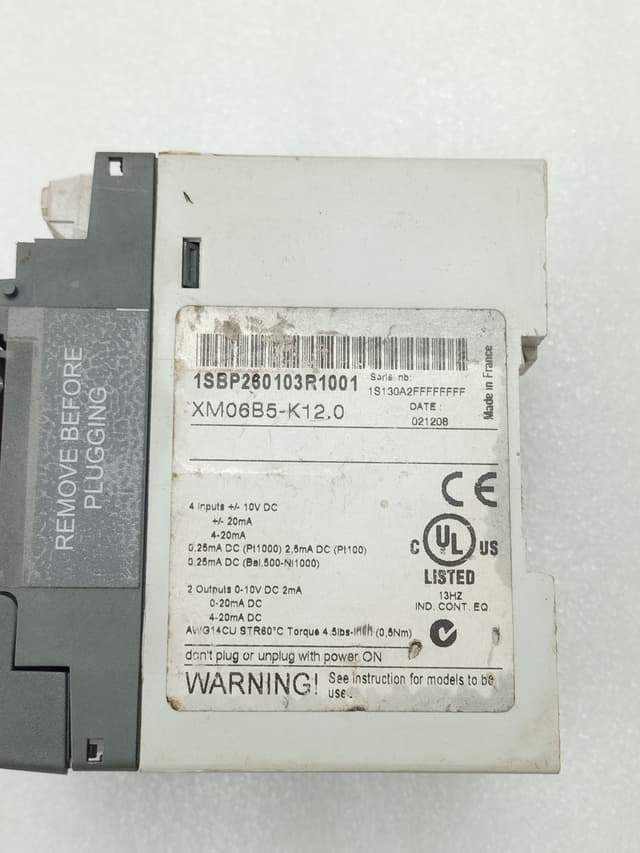 ABB XM06B5 Analog I/O Extension Module XM06B5-K12.0 / 1SBP260103R1001 / Made in France