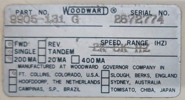 Woodward 2301A Speed Control 9905-131 G
