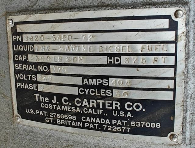 J.C. Carter 6820 – 3450 – 72 LNG Cryogenic Pump