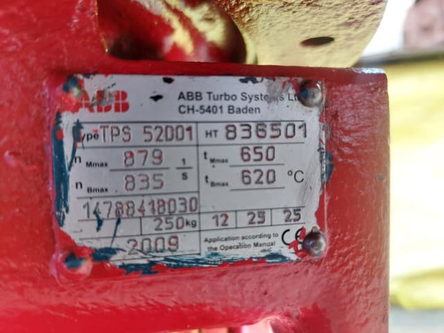 ABB TPS 52D01 Turbo Charger Type TPS 52D01 HT 836501