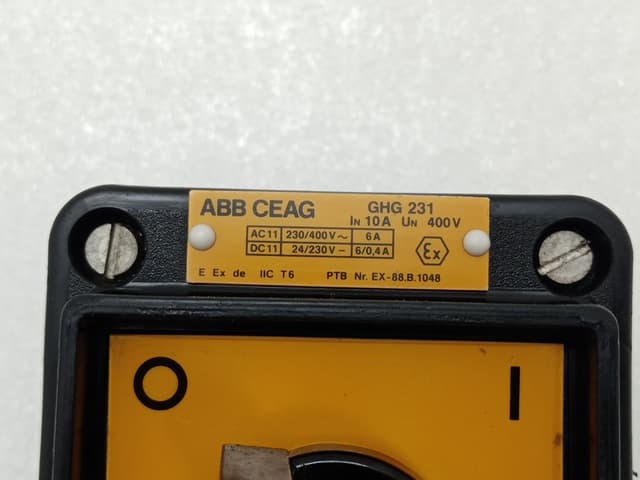 ABB CEAG GHG 231 Control Switch / ABB GHG2386065 / GHG 231 6065 V 0000 / New