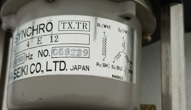 KURAMOTO Rudder Angle Indicator 70-0-70 Port/Starbd w TAMAGAWA TS4E12 Sync Motor