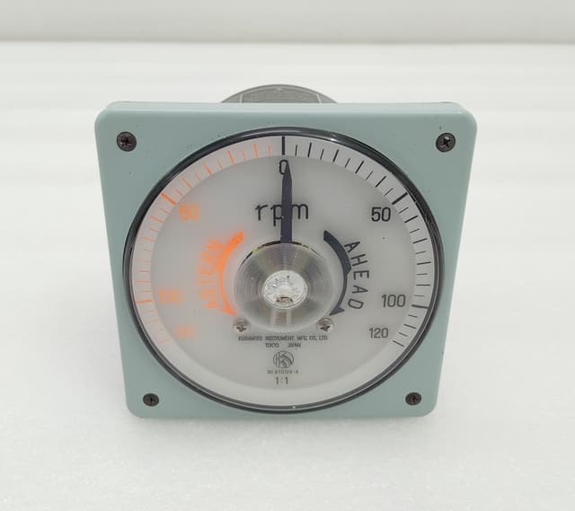 KURAMOTO Instrument 876128-3 RPM Indicator 1:1 Ahead 120-0-120 Astern / Japan #1