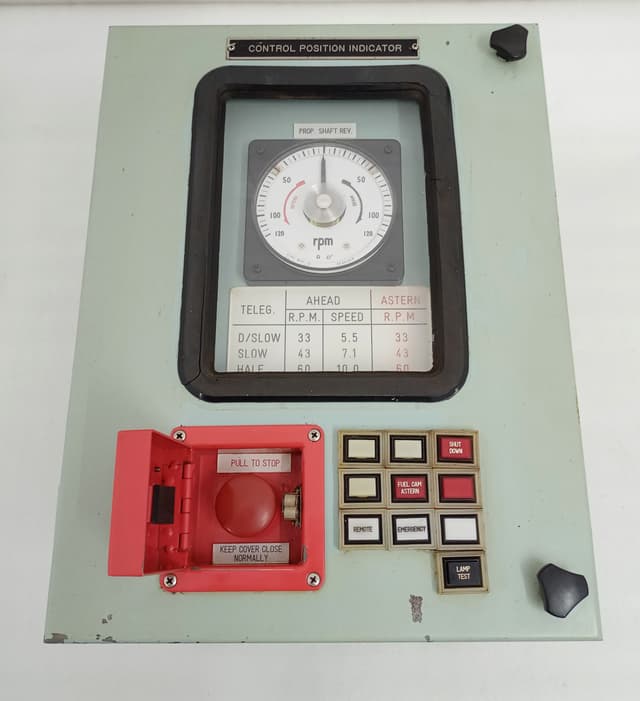 Mitsui Marine Main Engine Control Position Indicator Prop Shaft RPM 120rpm Panel