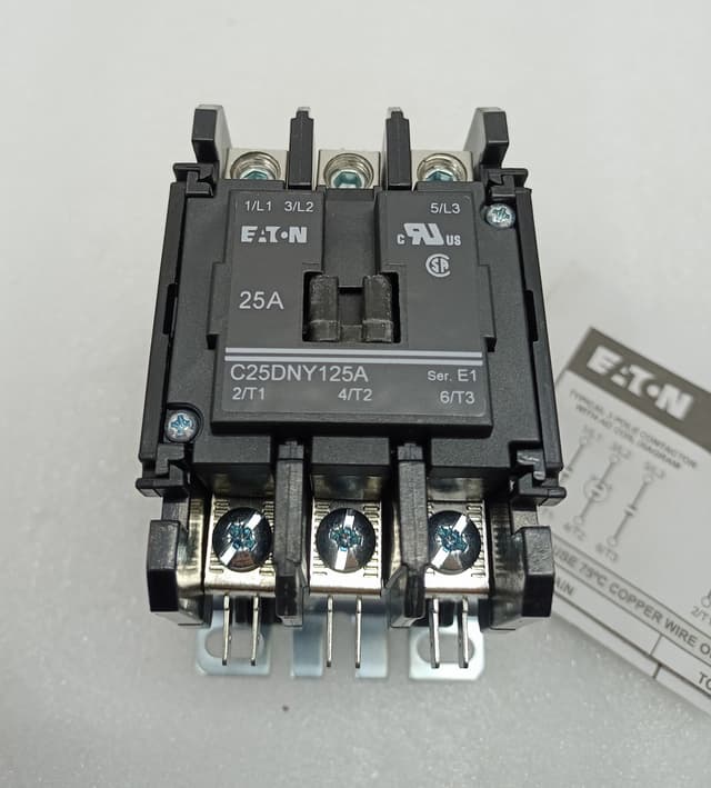 Eaton C25DNY125A Definite Purpose Contactor 25 FLA 3Pole Ser. E1 PN: 87713-108-1