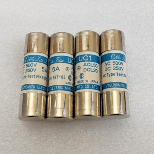 Cello Lite UC-1 Fuse 5 Ampere AC 500V DC 250V Utsunomiya Electric Fuse - 4pc Lot