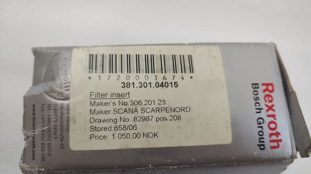 Rexroth R928019015 2.32 H10XL-A00-0-M Filter Element / Bosch Rexroth