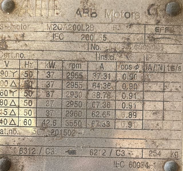 ING PER GJERDRUM AS Horizontal Centrifugal Water Pump Type: 65/250 A4 Head: 90m