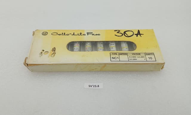 Cello-Lite NC1 Fuse 30A 500VAC 250VDC 20kA Glass Cartridge Fuse Box of 10