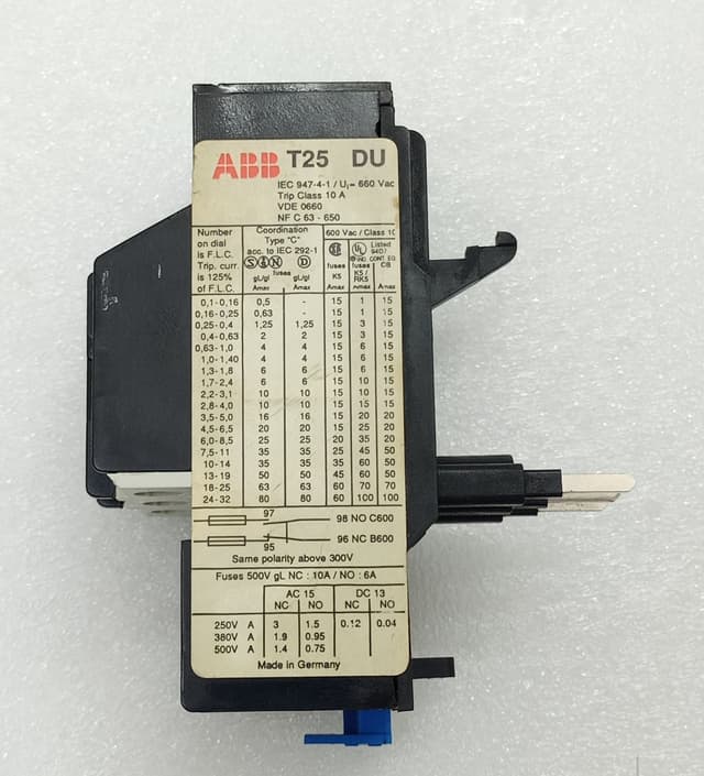 ABB T25 DU Overload Relay, Made in Germany , New